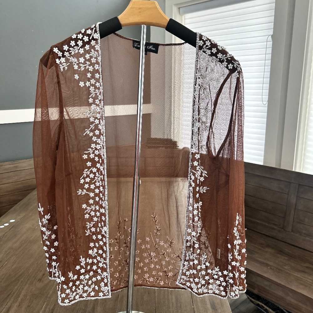 Brown dress shawl/cape size 8